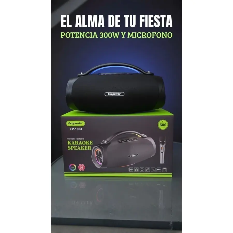 Parlante Portatil Ecopower 300w MUY POTENTE